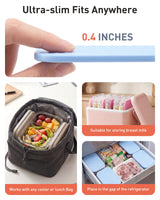 TOURIT Slim Ice Packs for Lunch Boxes and Coolers, 4 Pack Reusable Lunch Box Ice Packs, Long Lasting BPA-Free Non-Toxic Freezer Packs for Lunch Bags, Travel, Picnic or Camping, Morandi