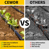 CEWOR 200 Pack Landscape Staples 4 Inches, Galvanized Metal Garden Stakes Landscaping Landscape Fabric Staples Sod Pins for Lawn, Barrier Fabric, Garden Fence, Ground Cover