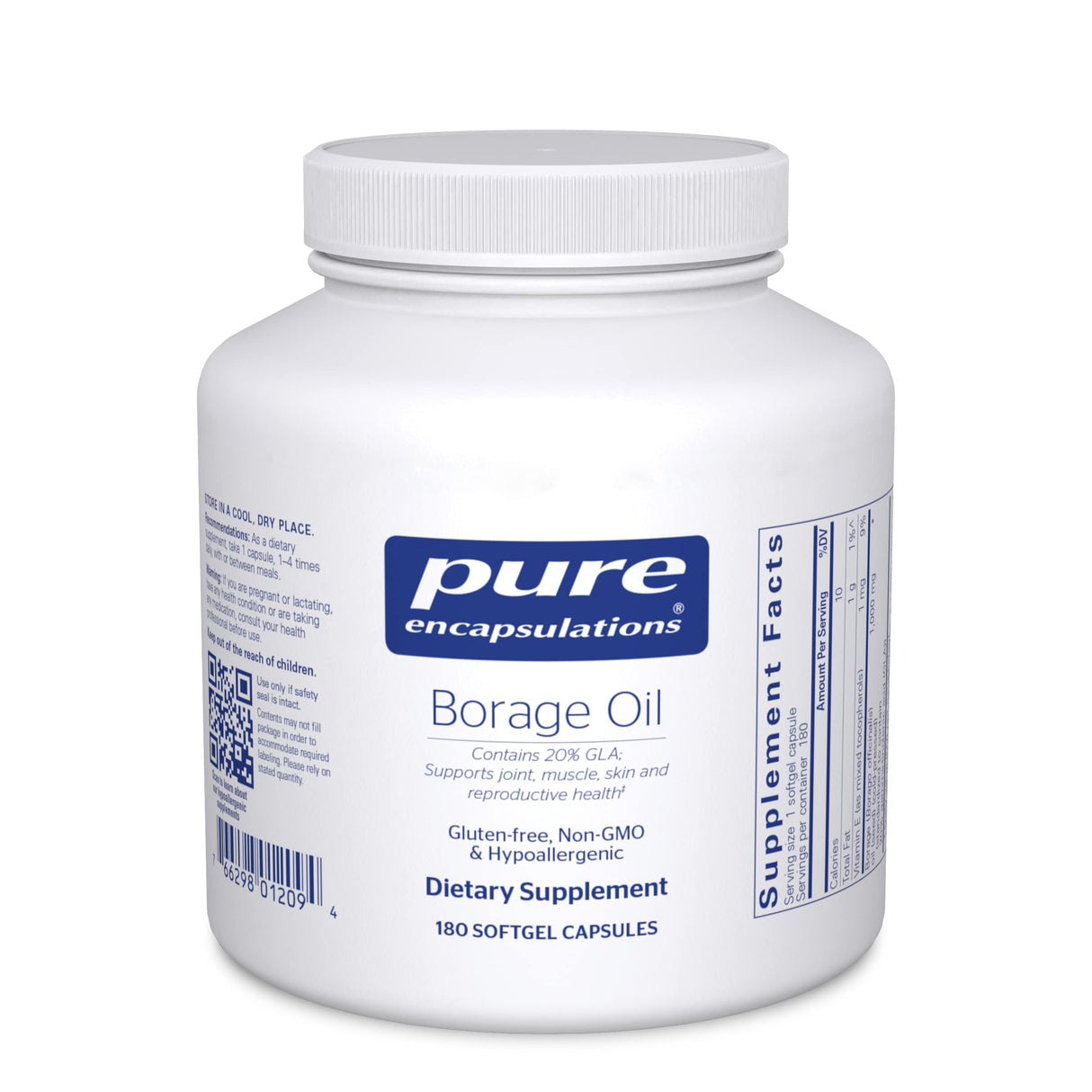 Pure Encapsulations Borage Oil | Hypoallergenic Dietary Supplement | 180 Softgel Capsules