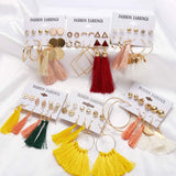 AROIC 93 Pairs Colorful Earrings with Tassel Earrings