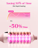 Wavytalk Thermal Brush, Blowout Boost 1.5 inch Heated Round Brush for Blowout Look, Dual Voltage, Pink, Sakura, Tourmaline Ceramic, Negative Ion Technology, 5 Temperature Settings, Less Damage