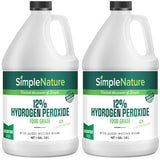 SimpleNature 12% Food Grade Hydrogen Peroxide Solution - 2 Gallons - Natural Multipurpose Cleaner - Made in USA - Ideal for Commercial, Residential, Kitchen, Bath, Laundry, and More