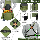 Tintsabo Gardening Apron, Harvest Apron Gardening Gifts for Men Gardening Apron with Pockets for Women, Green