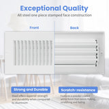 12 x 4 Inch [Duct Opening] Air Vent Covers for Wall or Ceiling - High Airflow 2 Way Steel Ventilation - Adjustable Wall/Ceiling Register, 13-3/4 Inch x 5-3/4 Inch [Overall Dimensions]
