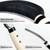 HOUNEN Japanese Harvest Sickle, 5.9-Inch Serrated SK-5 Steel Rice Knife