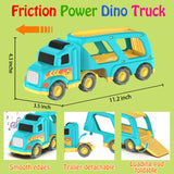 Veslier Toy Trucks for 2 3 4 5Years Old,Construction Transpor Trucks for Toddlers 2-4 Years with 4 Pull Back Cars for Toddlers 1-3,Christmas Birthday Gift for 18M+ 2 3 4 5 Years Old Kids Boys Girls.