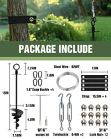 4 Pack Tree Stakes and Supports with Nut Driver, Screw in Ground Anchor