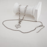 Bheop Chunky Cross Necklace for Women, Silver Layered Herringbone Necklace