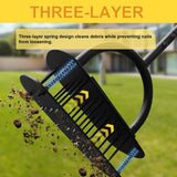 Aerator Lawn Tool, 16 Iron Spikes Manual Lawn Aerators with 3-Layer Anti-Loose Cover & Spring Auto Soil Clean, Yard Grass Aerator for Healthier Lawn, Garden Tool, Pre-Assembled Base for Easy Setup
