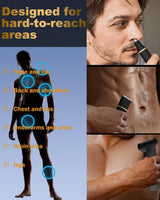 Body Hair Trimmer for Men, Manscape 3-in-1 Electric Razor Groin Groomer,IPX7 Waterproof Wet/Dry,Versatile Hair Trimmer for Ball/Beard/Nose,USB Rechargeable & Nose/Shaves Head,Christmas Gifts for Men