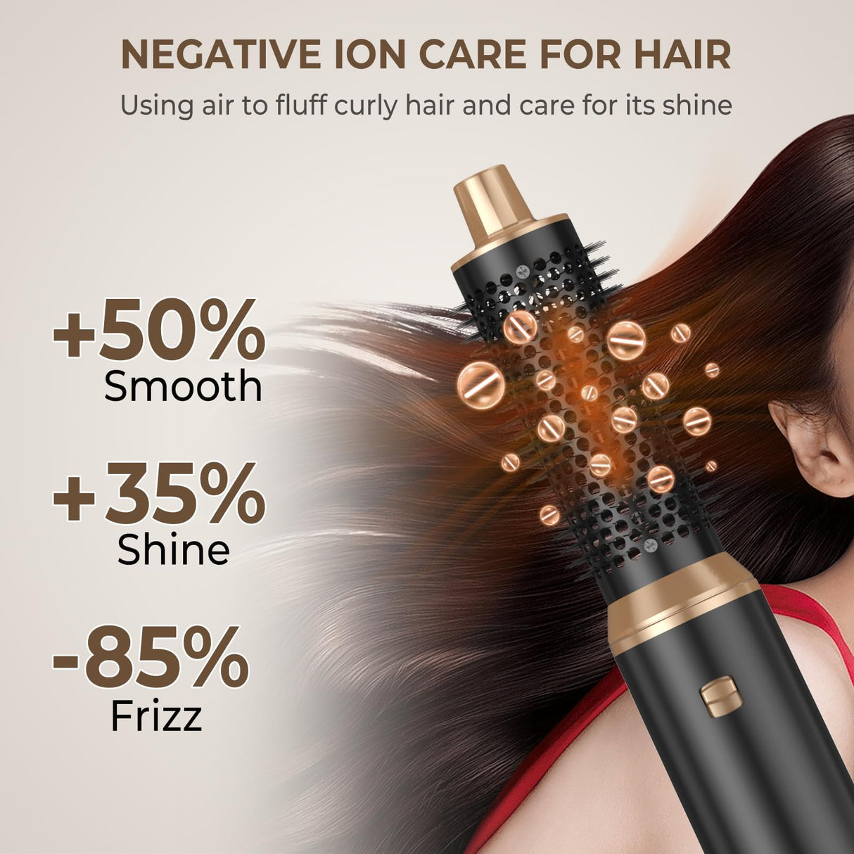 Blow Dryer Brush, Air Curling Wrap Styler Hair Dryer Brush Air Curler, 5 in 1 Hot Air Brush Negative Ion Curling Iron, Hair Styling Tools for Drying Curl Straightening