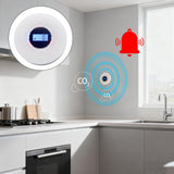 Exhaust Alarm with Visual LCD Display Double Transducer Detection Structure Loud 85dB Alarm for Indoor Observing Carbon Carbonmonoxide Exhaust Transducer Combination