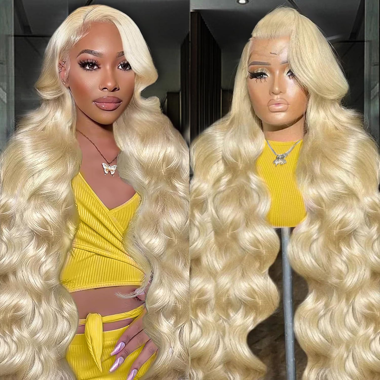 Koiaskral 30 Inch 13x6 613 Lace Front Wig Human Hair Body Wave Blonde Lace Front Wigs Human Hair Pre-Plucked Bleached 200% Density 613 Hd Lace Frontal Wigs for Women