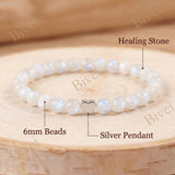 Bivei Moonstone Crystal Stretch 6mm Bracelets for Women