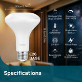 Linkind BR30 LED Flood Light Bulbs Indoor, 65W Equivalent Dimmable LED Recessed Bulbs, 10W 850 Lumens, 2700K Soft White E26, UL FCC Certified, Recessed Can Light Bulb for Bedroom Bathroom, 12 Packs