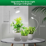SANSI Grow Lights for Indoor Plants, Pot Clip LED Plant Light for Growing Full Spectrum, Plant Growing Lamp with 4-Level Dimmable, Auto On Off 3 6 12 Hrs Timer for Pot Plants, White 10W 3-Pack