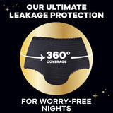 Always ZZZ Overnight Disposable Period Underwear for Women Extra Large/2LX, 360° Coverage for Worry-Free Nights, 14 Count (2 Packs of 7)