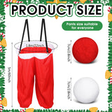 Leitee Santa Pants Snowball Fight Toss Game Red and White Christmas Fake Snowball Activity Christmas Party Activities for Families Yard Outdoor and Indoor Games Set