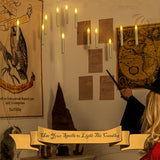 Homemory Hanging Floating Candles with Wand Remote and String, 12 Pcs Flying Flameless LED Taper Candles Warm White Light, Battery Operated Window Candles with Wand for Halloween Christmas Party