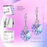 Kate Lynn Angel Wings 925 Sterling Silver Heart Dangle Earrings for Women