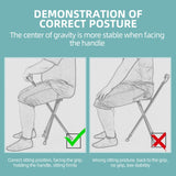 Hold 440 lbs Cane with Seat Combo Aluminum Alloy Portable LED Folding Walking Stick Chair Height Adjustable Heavy Duty Thick Stool Handy Unisex for Elderly Senior Light