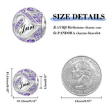 JIAYIQI June Alexandrite Birthstone Heart Charm for Pandora Charms Bracelet