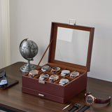 ProCase Watch Case, 8 Slot Mens Watch Box with Drawer -Espresso