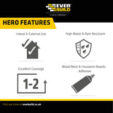 Everbuild Black Jack 904 Roof Felt Adhesive – High Strength – Black – 1 Litre