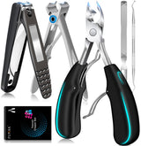 Toenail Clippers for Seniors Thick Toenails with Wide Opening, Large Long Handle Toe Nail Clippers for Men Heavy Duty Sharp Nail Clippers with Catcher, Heavy Duty Nail Cutter Gifts for Men Women