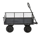 HEAHOLD Heavy Duty Garden Wagon Cart – 880 LBS Steel Utility Cart with All-Terrain 3.50-4" Solid Wheels, 10" Tires, 180° Rotating Handle, Removable Sides, Laser-Welded Frame