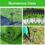 Bakulyor 50Pcs Circle Top Landscape Staples, 6 Inch Green Artificial Turf Stakes, 9 Gauge Landscape Fabric Pins, Heavy Duty Yard Lawn Spikes for Outdoor Soil Gardening Weed Barrier Sod Fabric - 6"