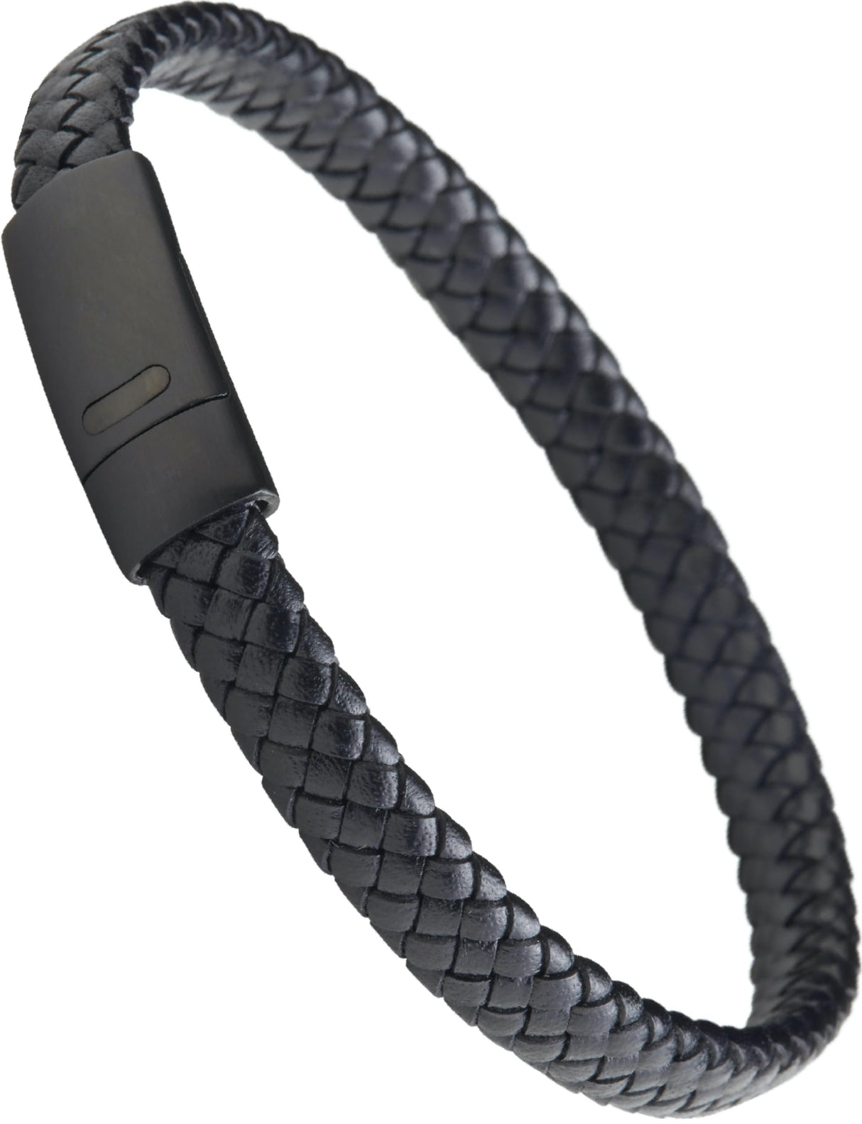 LUXAR Men’s Black Onyx Stone Bead Bracelets | Matte Black 8mm Stone | Minimalist, Designer Jewelry for Men (Black Leather, Medium)
