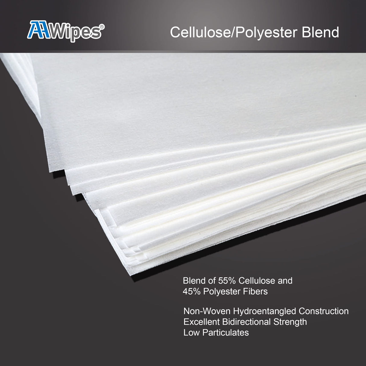 AAwipes Cleanroom Wipes Nonwoven Wipes Cellulose/Polyester Blend (Grade A, 68 Gram, Bag of 300 Pcs) 9" x 9"for Lab, Electronics, Pharmaceutical, Printing and Semiconductor Industries (NW06809)