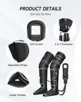 ALLJOY Leg Massager for Circulation and Pain Relief FSA, Gifts for Men Women Dad Mom, Leg Massager with Heat and Compression, 2 Heat 5 Modes 4 Intensities 4 Extenders