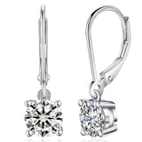 YODEWA 2CT Moissanite Earrings for Women Silver Drop Dangle Earrings, 6.5mm