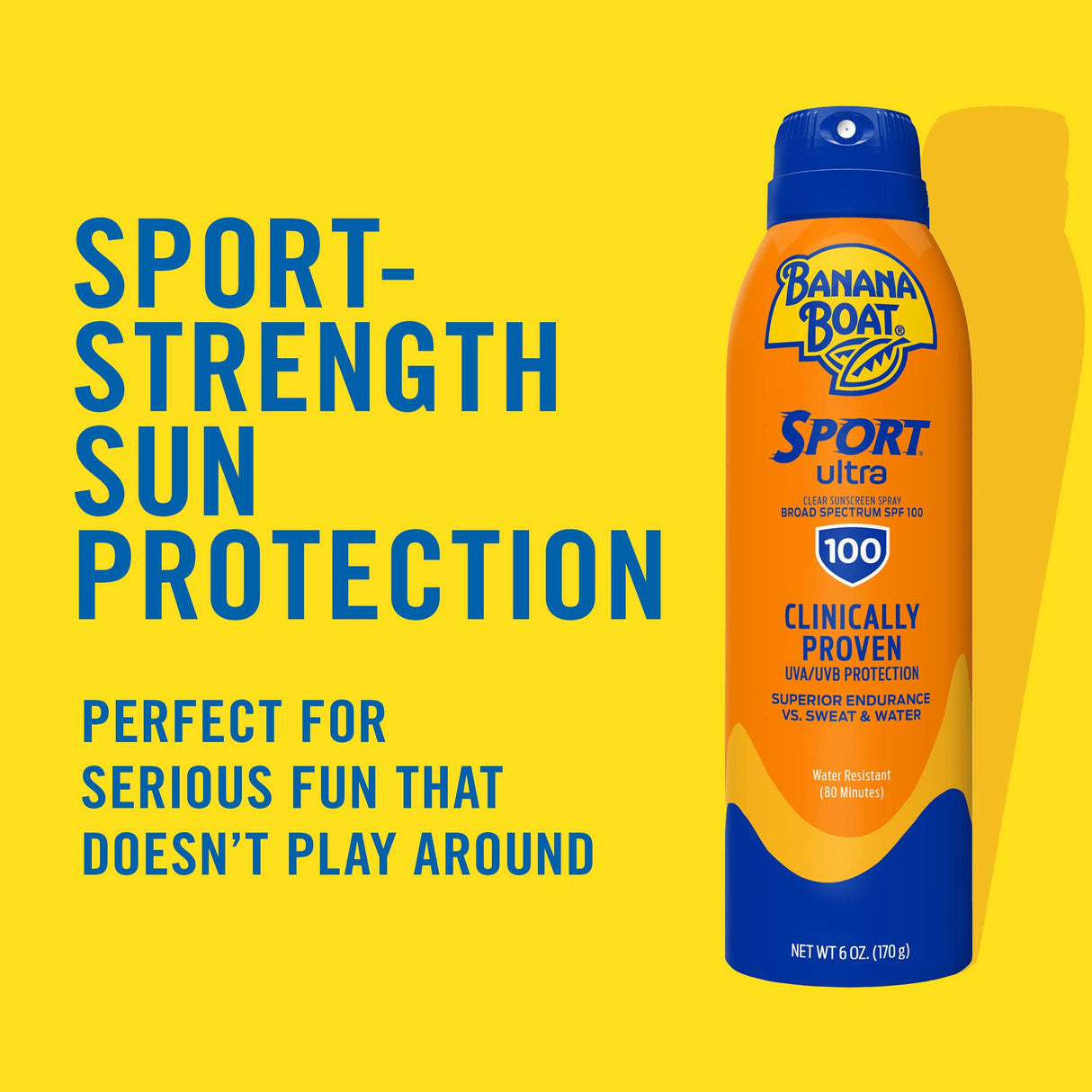 Banana Boat Sport Ultra SPF 100 Sunscreen Spray, 6oz - Water Resistant, High SPF, Sport Sunscreen (Pack of 2)