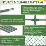 iGreely Cucumber Trellis for Raised Bed, U-Shape Garden Arch Metal Support for Climbing Plants, Metal Arch Vegetables Trellis, Plant Support for Vine (Green, 69.3" L×30" W×47.2" H)