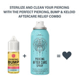 BASE LABORATORIES Piercing Aftercare Kit: Keloid & Piercing Bump Solution Oil(15ml) + Piercing Aftercare Spray (4oz) - for Keloid Bump Removal & Cleansing Soothing Piercings Before & After