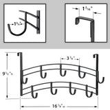 LYNK Professional® Home™ Over the Door Hooks - 9 Hook – Over the Door Coat Rack - Over the Door Hanger - Hanging Towels or Clothes - Bathroom, Bedroom, Laundry Room - Lifetime Ltd. Warranty, Black