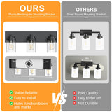 IZORRO Bathroom Vanity Light Fixture, 3-Light 22 Inch Matte Black Bathroom Light Fixtures Over Mirror, with Clear Glass Shade, Modern Farmhouse Vanity Lights, Rustic Restroom Lighting Fixtures