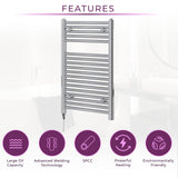 Newark Chrome Electric Towel Radiator | Towel Warmer Radiator Rail | Bathroom Heated Towel Ladder Rail | 770 x 500
