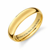 Personalized Men’s Gold Tungsten Ring – Custom Engraved Wedding Band with Free Engraving in Any Language - Ships from USA