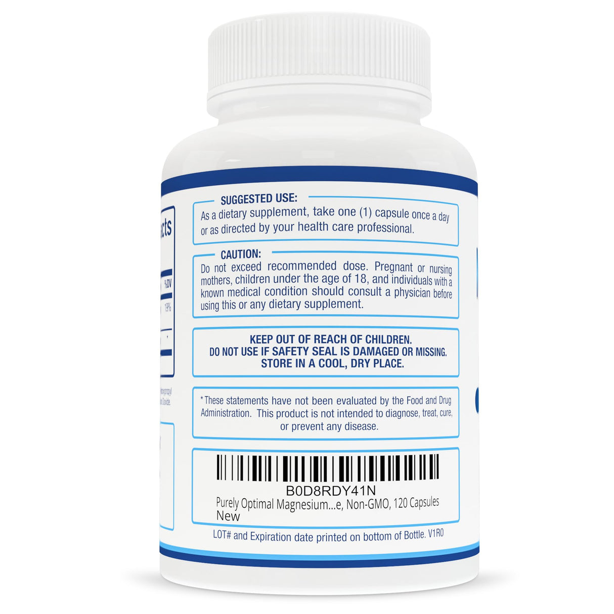 Purely Optimal Magnesium Citrate 500mg – Digestive Health, Gentle Constipation Relief, Sleep Support – High Absorption, Calm & Relaxation Formula – 120 Easy-to-Swallow Capsules