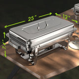sifer 9Qt 4Pack [Multi-Size] Chafing Dish for Buffet | 80% Faster Screwless Assembly & Stackable Design for Wedding/Home/Christmas Buffets