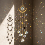 OneraOner Sun and Moon Crystal Prism Suncatcher for Window Hanging