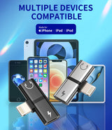 2pack,Headphone Adapter Lightning to Audio Jack and Charger Earphone Charging Splitter Compatible with iPhone 11 12Mini pro max xs xr x se2 7 8plus for ipad air Cable Connector,Apple MFI Certified