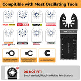 AIFICUT 26pcs Oscillating Saw Blades Titanium Multitool Blades for Wood Plastics Metal oscillating Tool Blades Kits Fit Rockwell Ridgid Ryobi Milwaukee Chicago Craftsman Dewalt