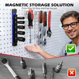 5-Piece Wing Nut Driver Set (10mm,12mm,14mm,16mm,18mm) with Magnetic Aluminum Storage Rail, 1/4" Hex Shank Wing Nut Driver Bit Set, Metric Wing Nut socket Set for Wing Nut, Eye Bolt, Wire Twisting