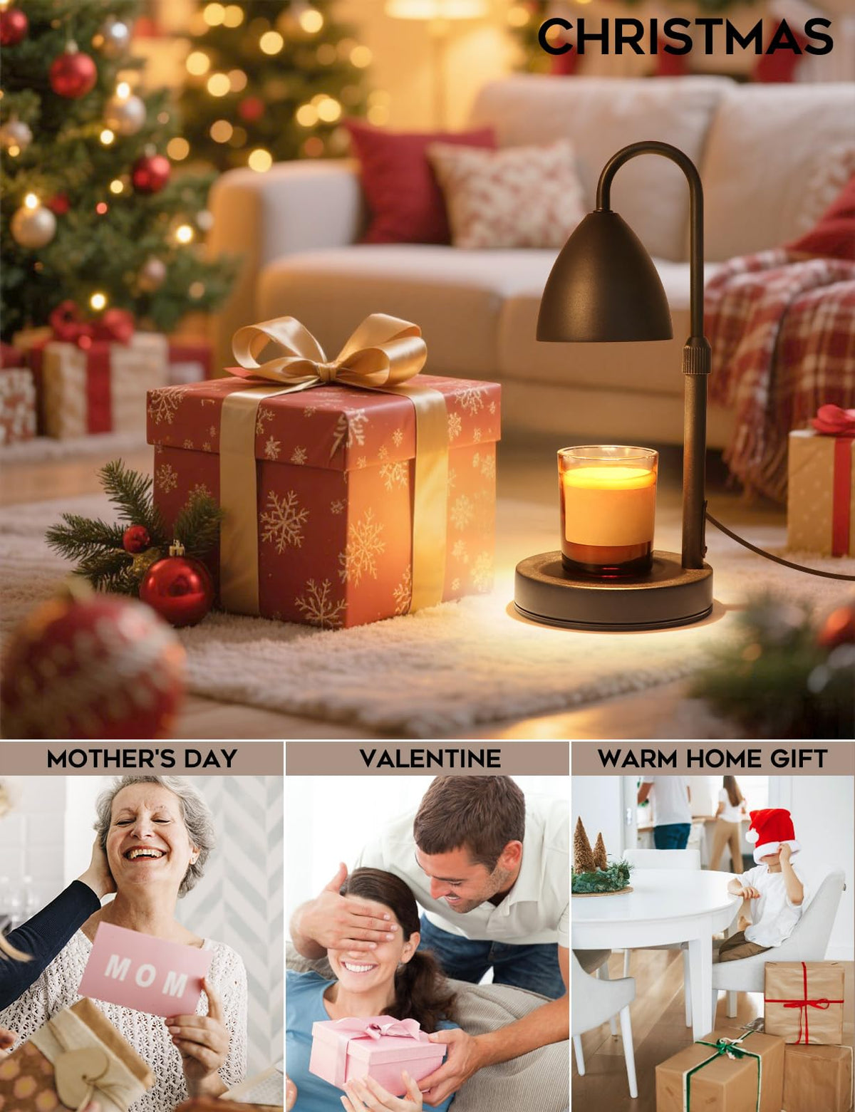 Candle Warmer Lamp with Timer Dimmer, Home Decor for Birthday Gifts Women