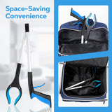 Grabber Reacher Tool - 32” Extra Long Foldable Gripper and Reaching Tool - Heavy Duty Pick Up Stick Grabbers for Seniors, Trash, Surgery Recovery Must Haves Gifts (Blue+Orange 2P)